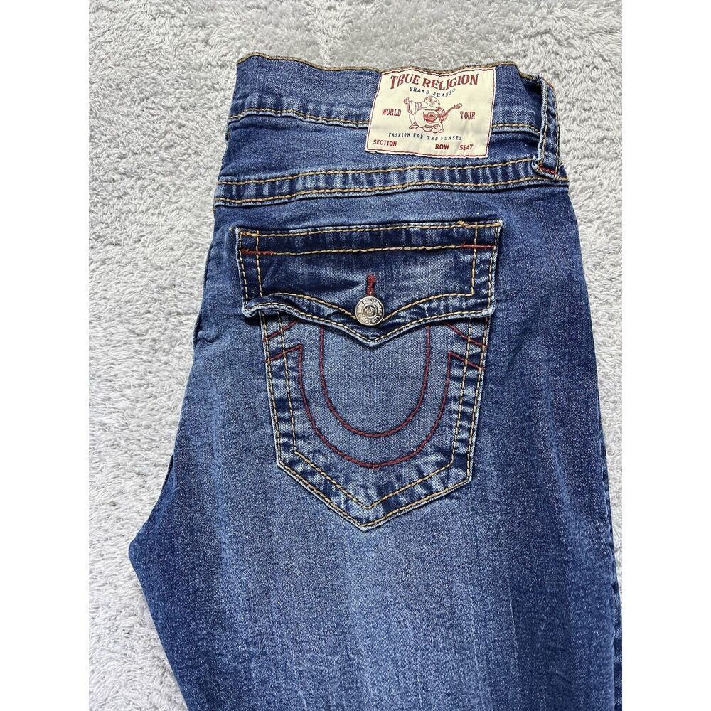True Religion Men's Geno Relaxed Slim Jeans 38x33 Dark Medium Wash Flap Pocket - Picture 8 of 10